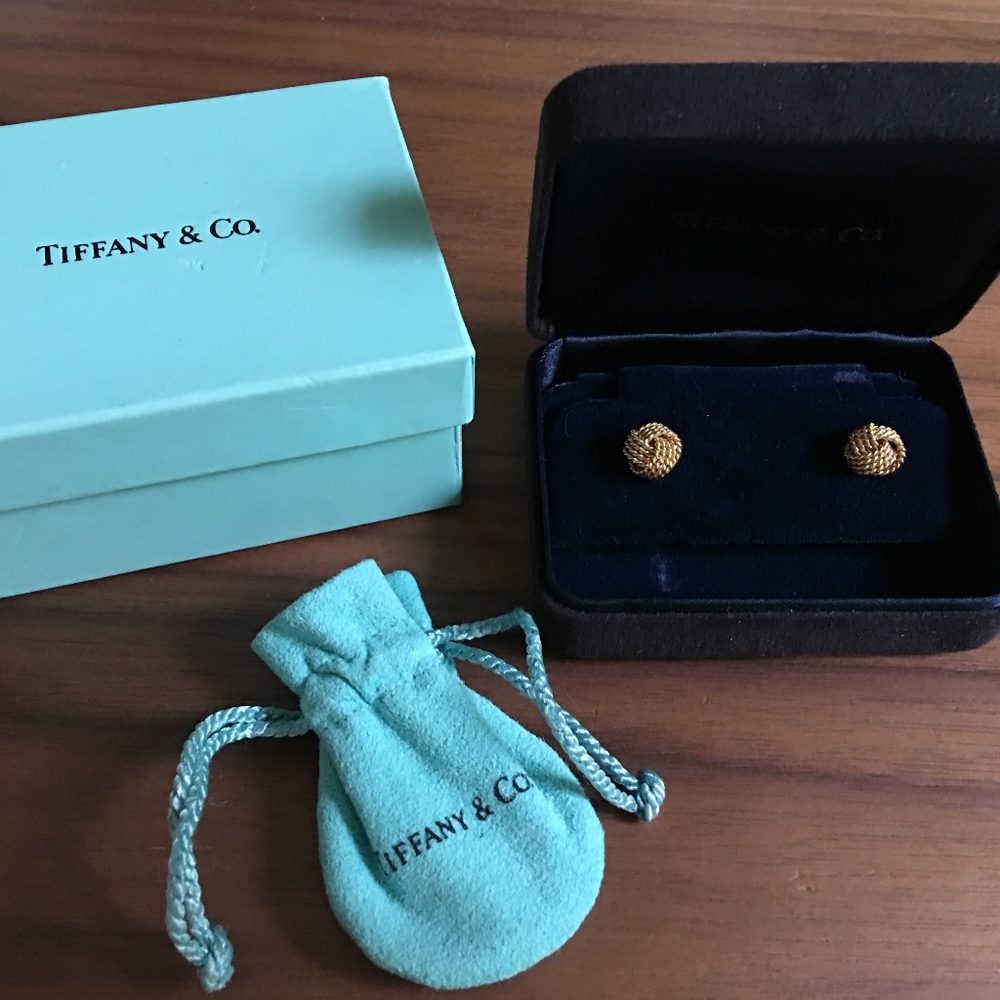 Tiffany & Co Somerset Gold Twist Knot Earrings